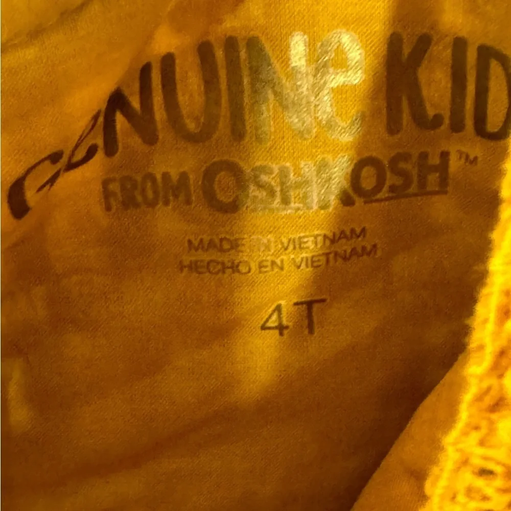 OshKosh B’gosh Mustard Lace Tank Top Girls 4T Boho Cottagecore Sleeveless